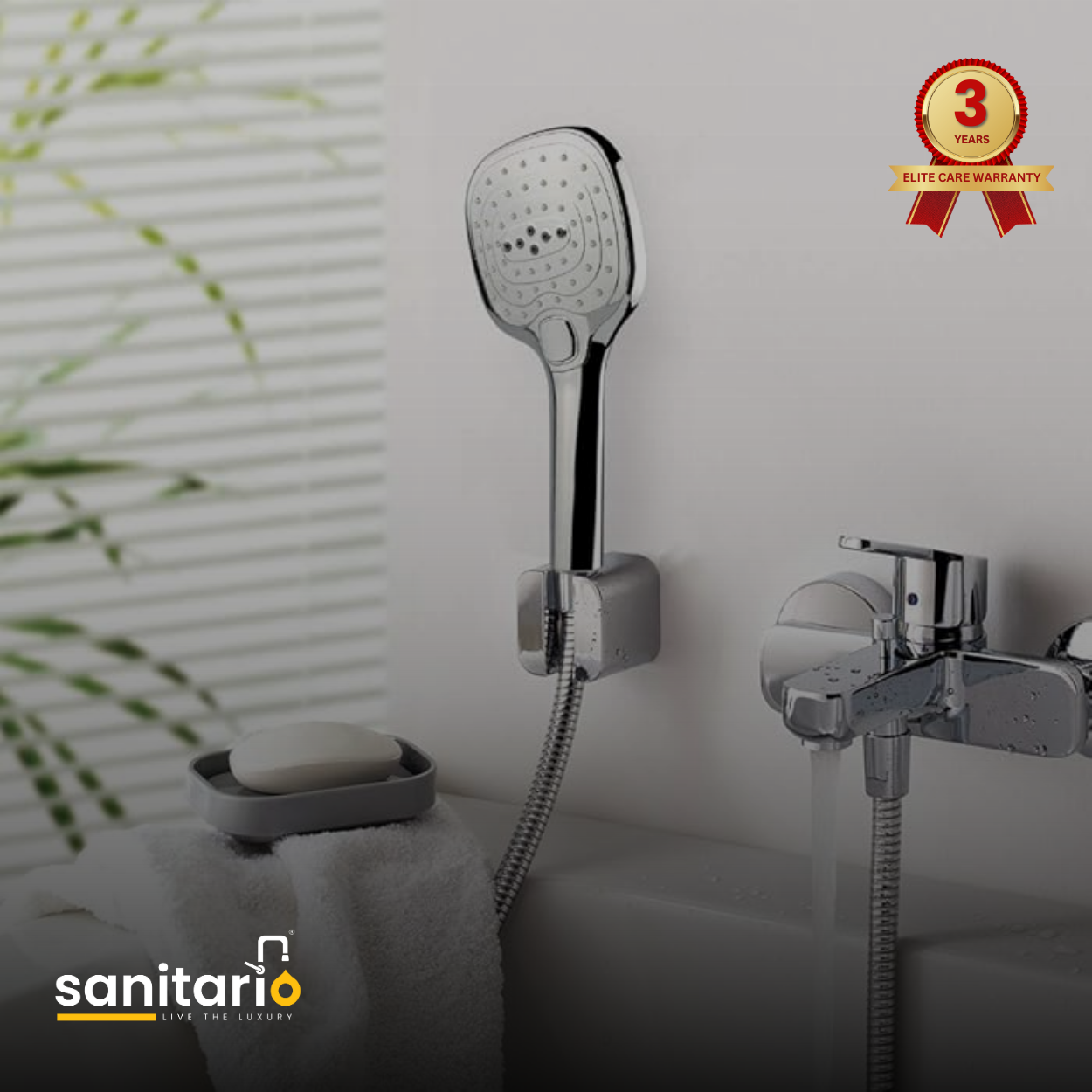 3-Function Push-Button ABS Plastic Hand Shower Set