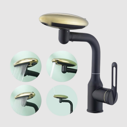 360° Rotatable Waterfall Faucet – 4 Modes, Stainless Steel 304