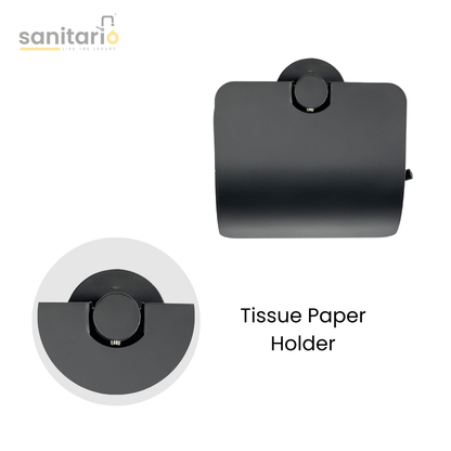 6-Piece Matte Black Bathroom Accessories Set – Premium Quality | Wesda