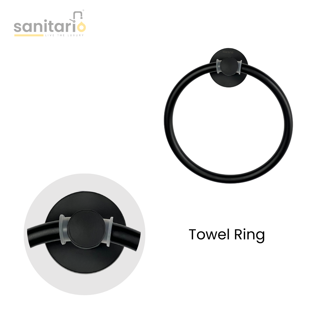 6-Piece Matte Black Bathroom Accessories Set – Premium Quality | Wesda