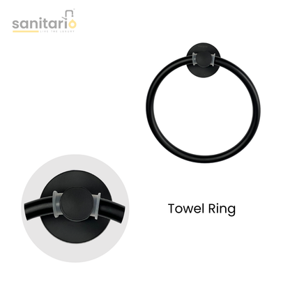 6-Piece Matte Black Bathroom Accessories Set – Premium Quality | Wesda