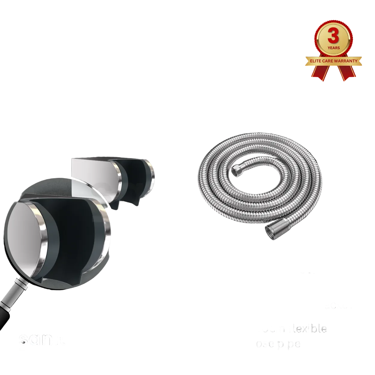 3-Function Push-Button ABS Plastic Hand Shower Set