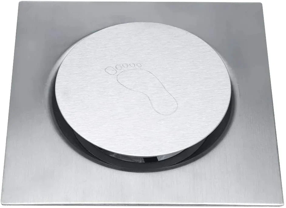 Stainless Steel 304 Push Floor Drain Waste 6x6