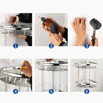 304 Stainless Steel Bathroom Corner Shelf – Rustproof & Durable