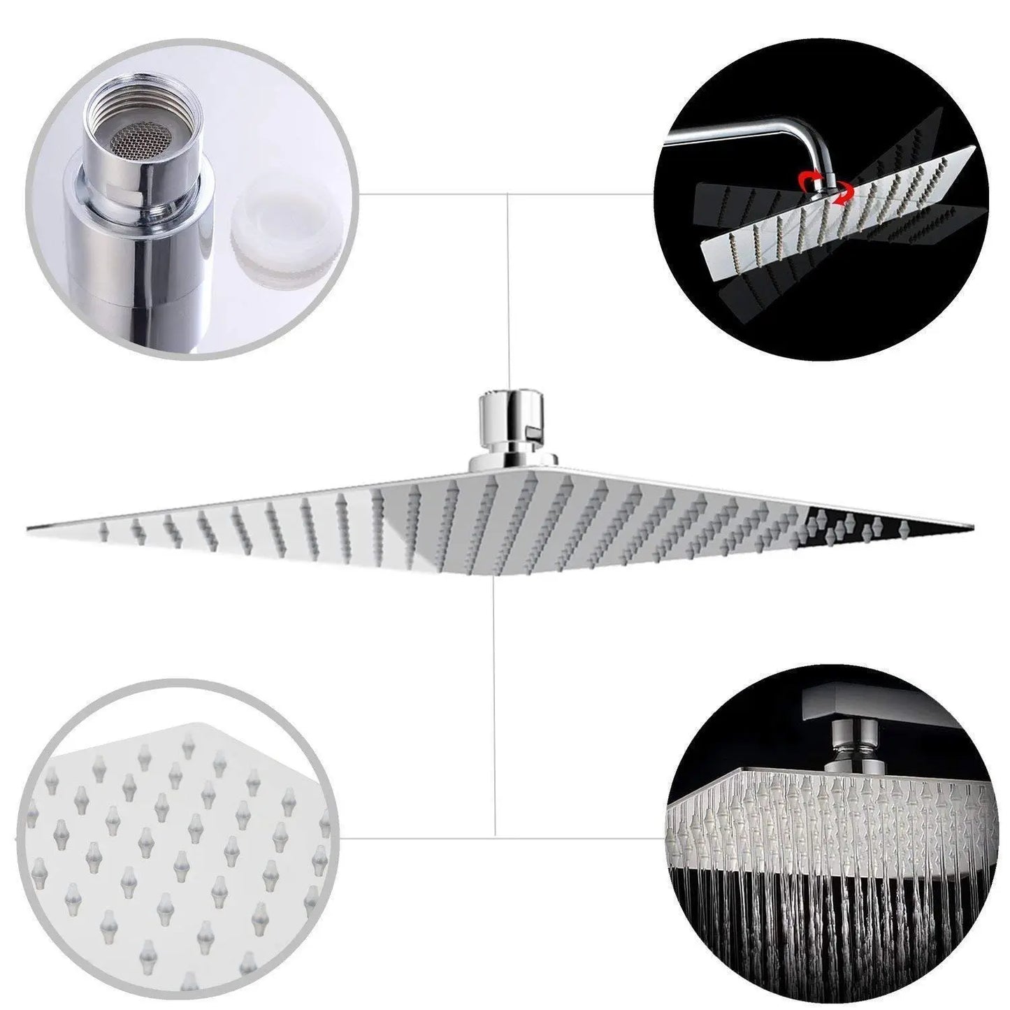 Overhead Rain Shower – Stainless Steel 304 | Luxurious & Durable